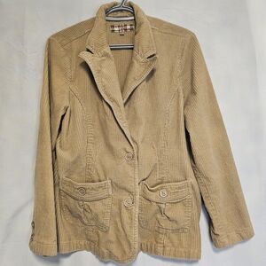 Twenty Twenty Tan Corduroy Blazer Women's Large 100% Cotton